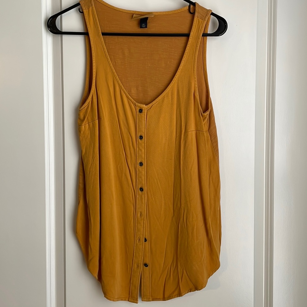 Mustard yellow button down tank